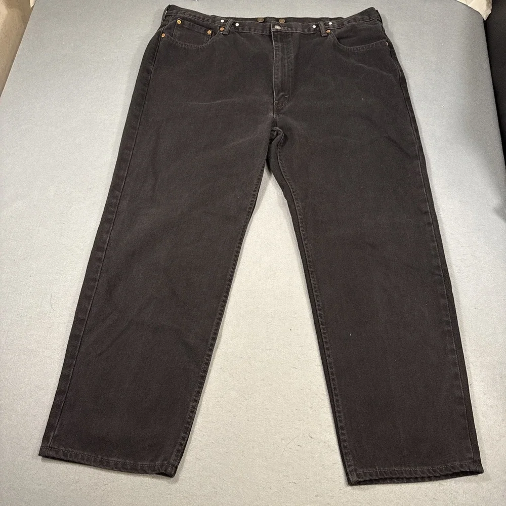 Levi Strauss 550 Relaxed Fit Black Denim Jeans Mens 46 X 32 SUSPENDER logger